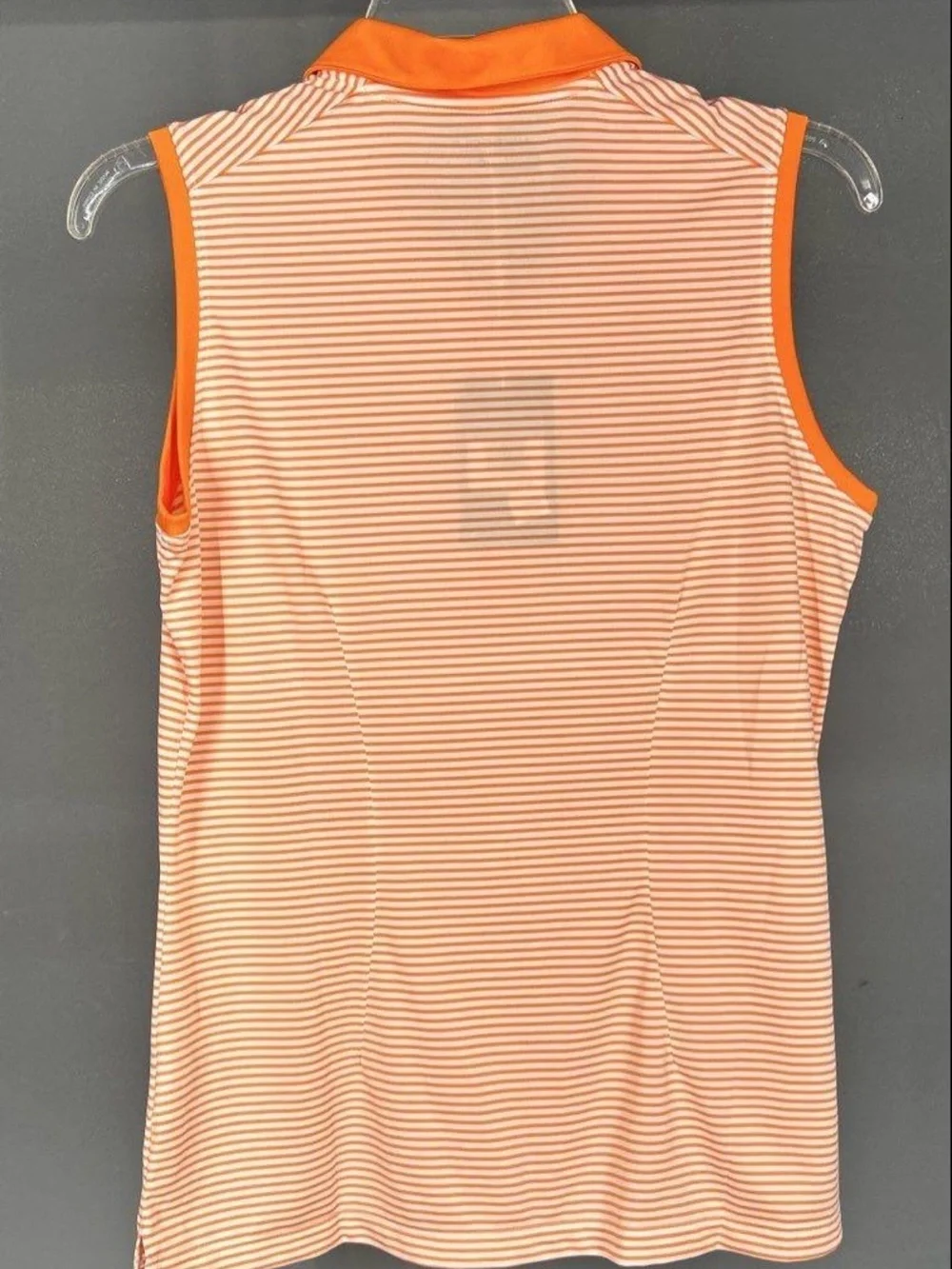 Nike Women’s Orange Striped Sleeveless Polo Tank
